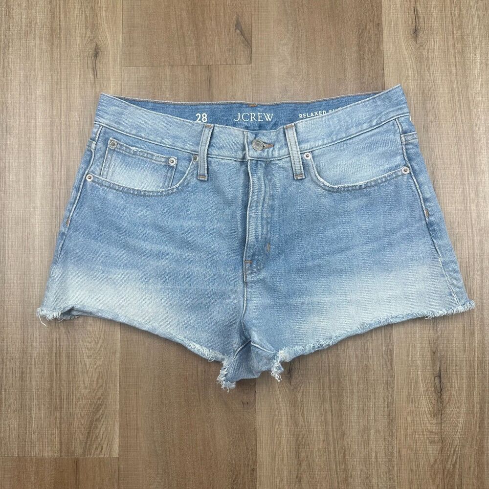 J.Crew Relaxed Short Denim Women's 28 Light Washed Jean Shorts